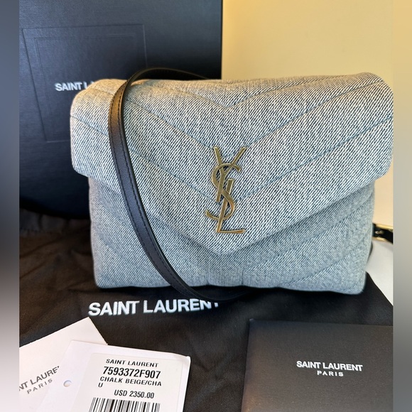 Saint Laurent Handbags - Saint Laurent Loulou Puffer Y Quilted Toy Blue Denim NWT Crossbody Italy COA